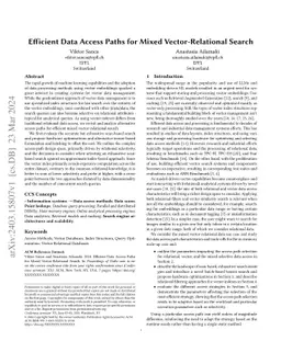 Efficient Data Access Paths for Mixed Vector-Relational Search