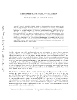 Integrated path stability selection