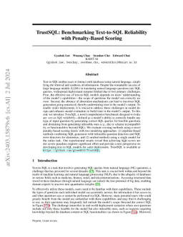 TrustSQL: Benchmarking Text-to-SQL Reliability with Penalty-Based
  Scoring