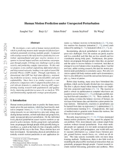 Human Motion Prediction under Unexpected Perturbation