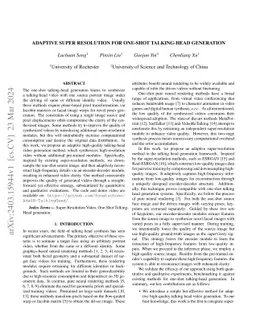 Adaptive Super Resolution For One-Shot Talking-Head Generation