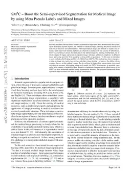 SM2C: Boost the Semi-supervised Segmentation for Medical Image by using
  Meta Pseudo Labels and Mixed Images