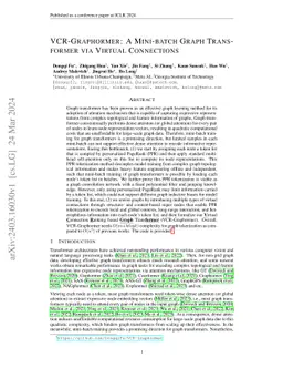 VCR-Graphormer: A Mini-batch Graph Transformer via Virtual Connections