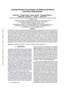 Landmark-Guided Cross-Speaker Lip Reading with Mutual Information
  Regularization