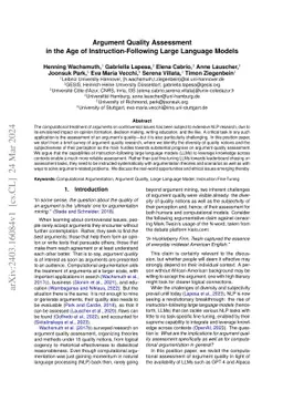 Argument Quality Assessment in the Age of Instruction-Following Large
  Language Models