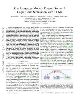 Can Language Models Pretend Solvers? Logic Code Simulation with LLMs