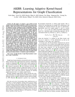 AKBR: Learning Adaptive Kernel-based Representations for Graph
  Classification