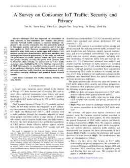 Analyzing Consumer IoT Traffic from Security and Privacy Perspectives: a Comprehensive Survey