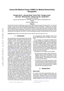 Korean Bio-Medical Corpus (KBMC) for Medical Named Entity Recognition