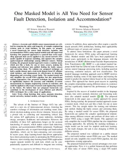 One Masked Model is All You Need for Sensor Fault Detection, Isolation
  and Accommodation