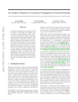 An Analytic Solution to Covariance Propagation in Neural Networks