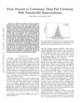 From Discrete to Continuous: Deep Fair Clustering With Transferable
  Representations