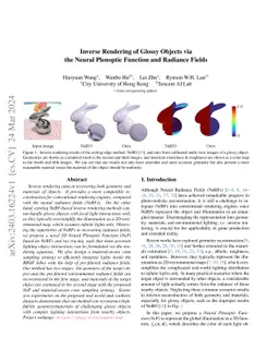 Inverse Rendering of Glossy Objects via the Neural Plenoptic Function
  and Radiance Fields