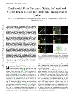 Dual-modal Prior Semantic Guided Infrared and Visible Image Fusion for
  Intelligent Transportation System