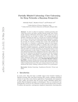Partially Blinded Unlearning: Class Unlearning for Deep Networks a
  Bayesian Perspective