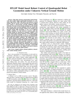 HT-LIP Model based Robust Control of Quadrupedal Robot Locomotion under
  Unknown Vertical Ground Motion