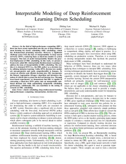 Interpretable Modeling of Deep Reinforcement Learning Driven Scheduling