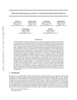 Graphs Generalization under Distribution Shifts