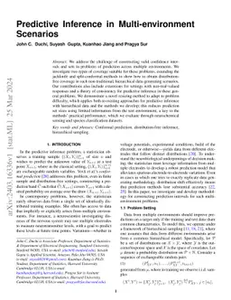 Predictive Inference in Multi-environment Scenarios