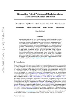 Generating Potent Poisons and Backdoors from Scratch with Guided
  Diffusion
