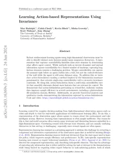 Learning Action-based Representations Using Invariance