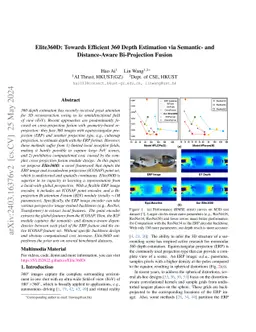 Elite360D: Towards Efficient 360 Depth Estimation via Semantic- and
  Distance-Aware Bi-Projection Fusion
