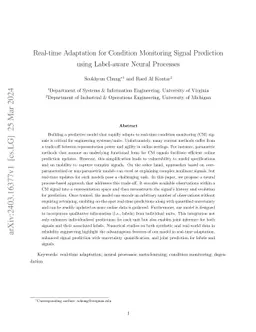 Real-time Adaptation for Condition Monitoring Signal Prediction using
  Label-aware Neural Processes