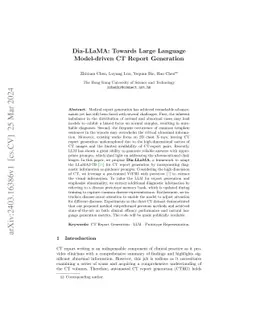 Dia-LLaMA: Towards Large Language Model-driven CT Report Generation