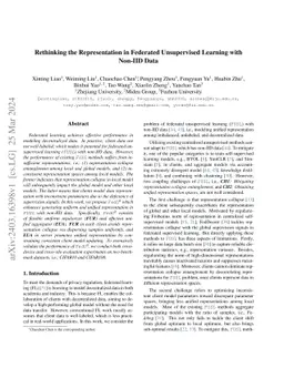 Rethinking the Representation in Federated Unsupervised Learning with
  Non-IID Data