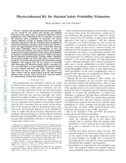 Physics-informed RL for Maximal Safety Probability Estimation