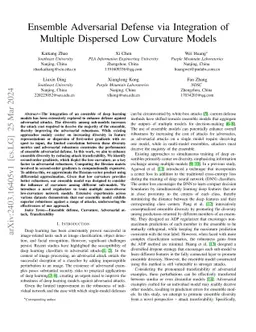 Ensemble Adversarial Defense via Integration of Multiple Dispersed Low
  Curvature Models