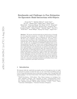 Benchmarks and Challenges in Pose Estimation for Egocentric Hand
  Interactions with Objects