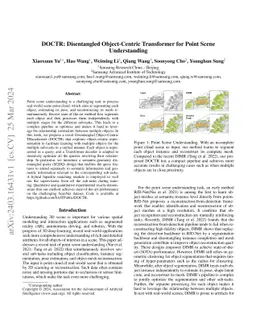 DOCTR: Disentangled Object-Centric Transformer for Point Scene
  Understanding