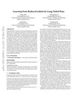 Learning from Reduced Labels for Long-Tailed Data