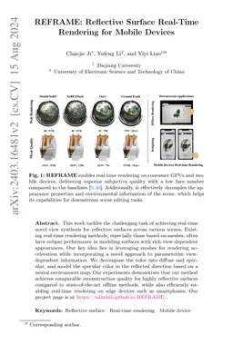 REFRAME: Reflective Surface Real-Time Rendering for Mobile Devices