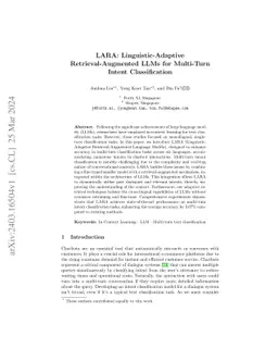 LARA: Linguistic-Adaptive Retrieval-Augmented LLMs for Multi-Turn Intent
  Classification