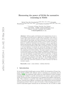 Harnessing the power of LLMs for normative reasoning in MASs