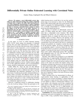 Differentially Private Online Federated Learning with Correlated Noise