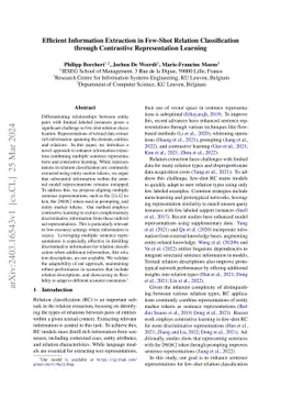 Efficient Information Extraction in Few-Shot Relation Classification
  through Contrastive Representation Learning