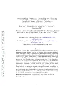 Accelerating Federated Learning by Selecting Beneficial Herd of Local
  Gradients