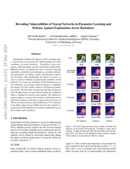 Revealing Vulnerabilities of Neural Networks in Parameter Learning and
  Defense Against Explanation-Aware Backdoors
