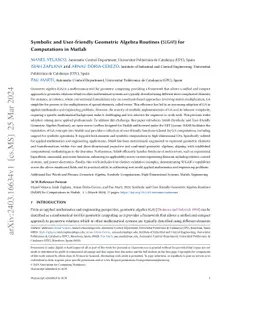 Symbolic and User-friendly Geometric Algebra Routines (SUGAR) for Computations in Matlab