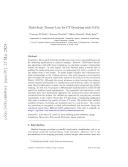 Multi-Scale Texture Loss for CT denoising with GANs