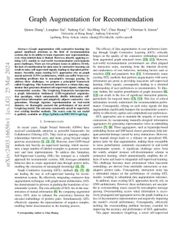 Graph Augmentation for Recommendation