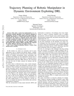 Trajectory Planning of Robotic Manipulator in Dynamic Environment
  Exploiting DRL