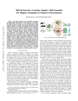Skill Q-Network: Learning Adaptive Skill Ensemble for Mapless Navigation
  in Unknown Environments