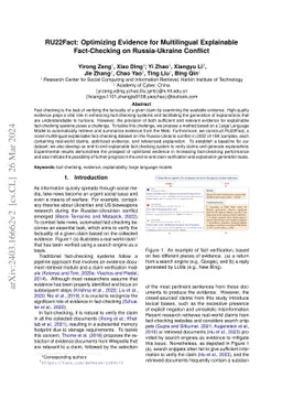 RU22Fact: Optimizing Evidence for Multilingual Explainable Fact-Checking
  on Russia-Ukraine Conflict