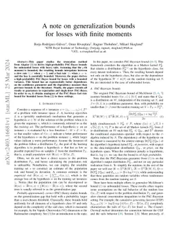 A note on generalization bounds for losses with finite moments