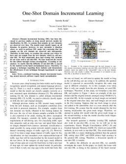 One-Shot Domain Incremental Learning