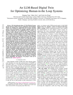 An LLM-Based Digital Twin for Optimizing Human-in-the Loop Systems